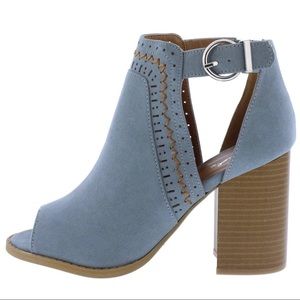 brammer sea grey peep toe ankle bootie